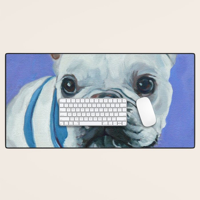 French Bulldog Oil Painting Portrait Desk Mat Gallery Image 1