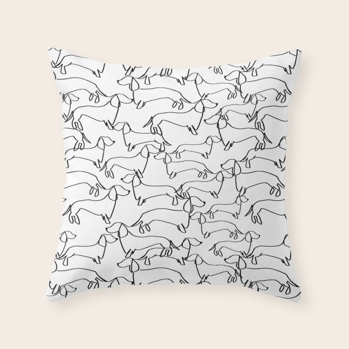 Dachshund Love Throw Pillow Gallery Image 1