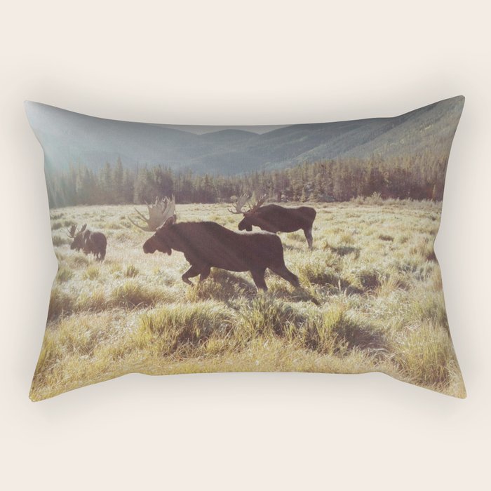 Three Meadow Moose Rectangular Pillow Gallery Image 1