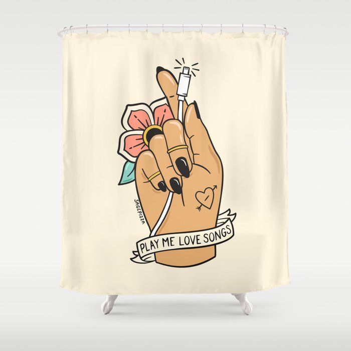 LOVE SONGS (LIGHT) Shower Curtain Gallery Image 1