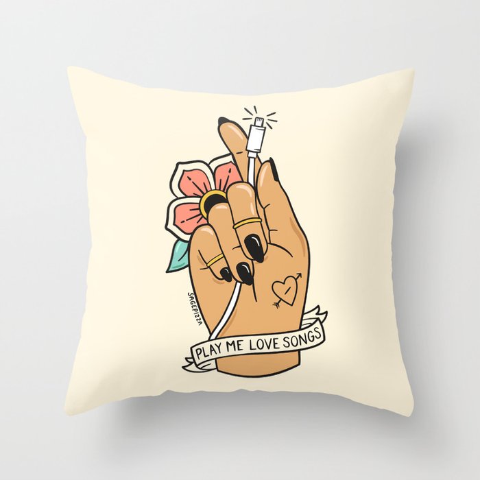 LOVE SONGS (LIGHT) Throw Pillow Gallery Image 6