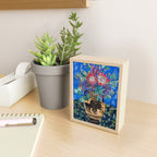 Painterly Bouquet of Proteas in Greek Horse Urn on Blue Mini Art Print Gallery Image 2