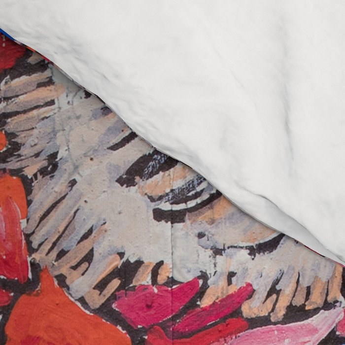 Painterly Bouquet of Proteas in Greek Horse Urn on Blue Comforter Gallery Image 4