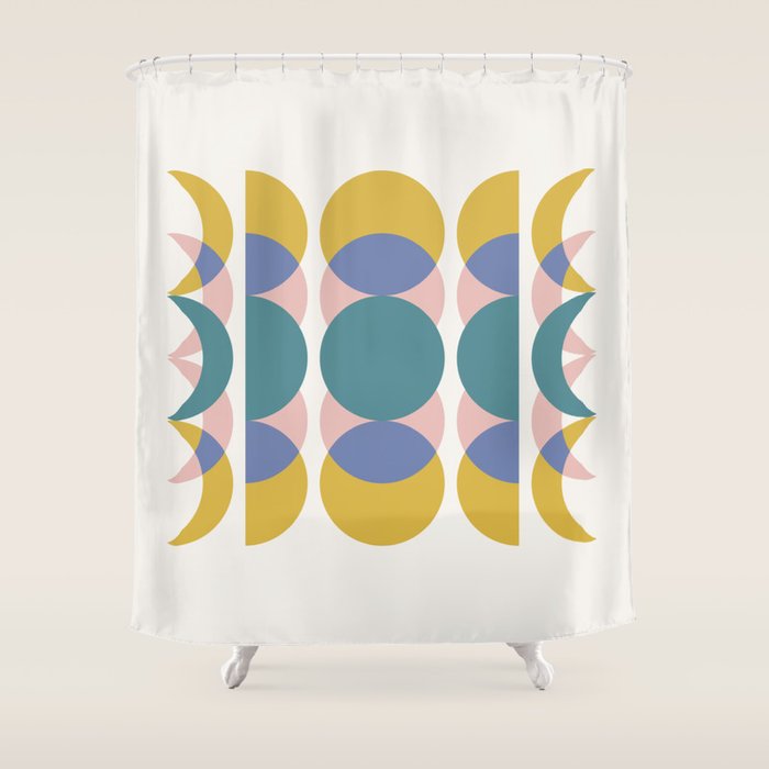 Moon Phases Abstract I Shower Curtain Gallery Image 1