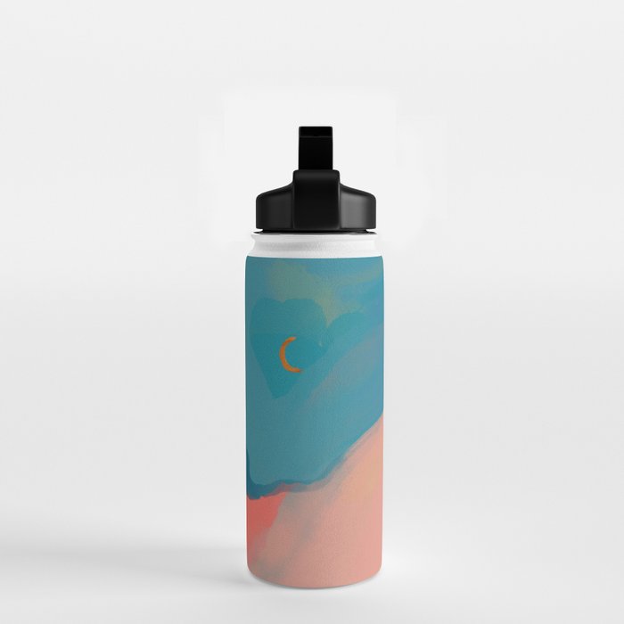 Moon Light On Rainbow Pastel | Night Sky Texture Design Water Bottle Gallery Image 2