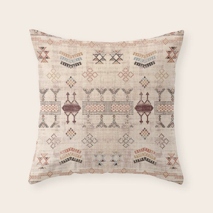 Moroccan Traditional Carpet Arwtork 11 Throw Pillow Gallery Image 6