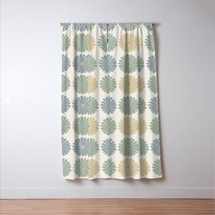 Retro Summer Daisies II Window Curtain Gallery Image 3
