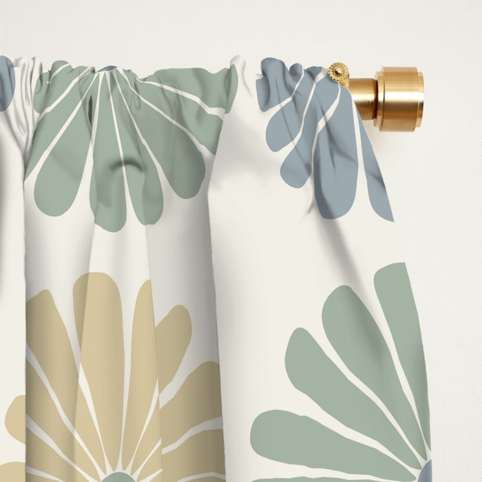 Retro Summer Daisies II Window Curtain Gallery Image 2