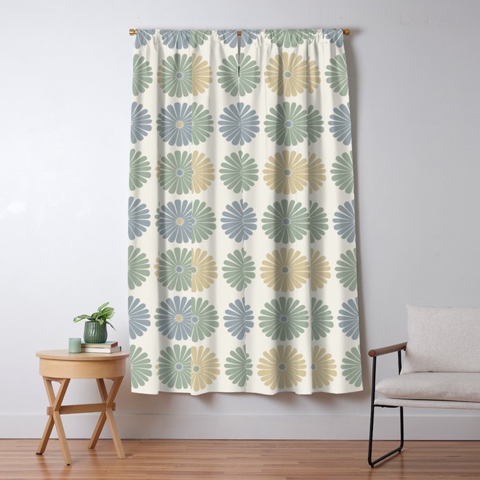 Retro Summer Daisies II Window Curtain Gallery Image 5