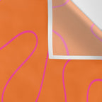 Squiggle Abstract Pattern Orange and Hot Pink Wall Tapestry Gallery Image 3