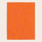Squiggle Abstract Pattern Orange and Hot Pink Poster Gallery Image 4