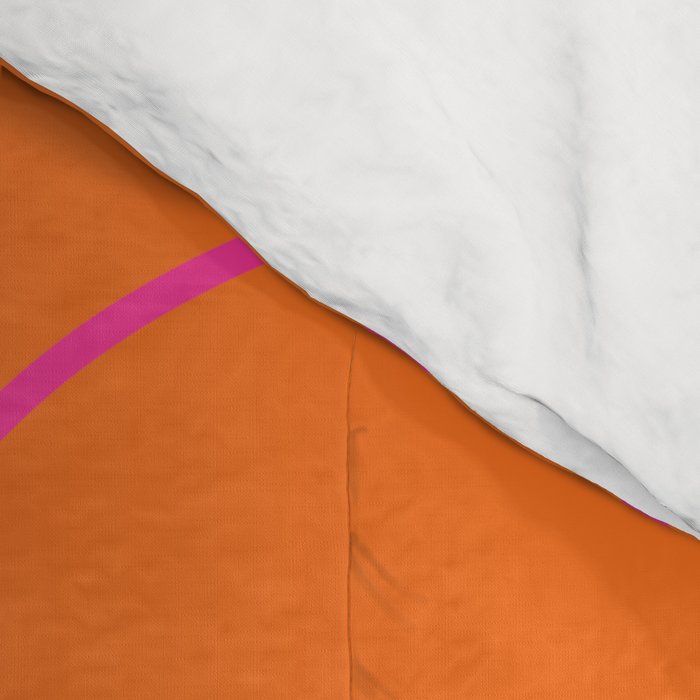 Squiggle Abstract Pattern Orange and Hot Pink Comforter Gallery Image 4