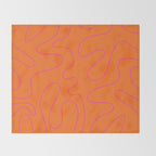 Squiggle Abstract Pattern Orange and Hot Pink Throw Blanket Gallery Image 2