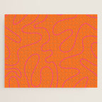 Squiggle Abstract Pattern Orange and Hot Pink Jigsaw Puzzle Gallery Image 1