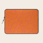 Squiggle Abstract Pattern Orange and Hot Pink Laptop Sleeve Gallery Image 1