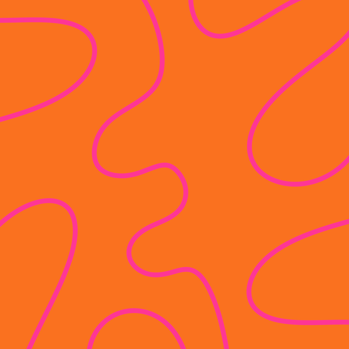 Squiggle Abstract Pattern Orange and Hot Pink Coffee Mug Gallery Image 2