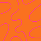 Squiggle Abstract Pattern Orange and Hot Pink Coffee Mug Gallery Image 2