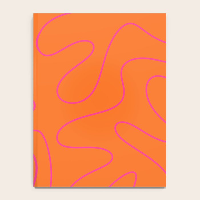 Squiggle Abstract Pattern Orange and Hot Pink Notebook Gallery Image 4