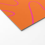Squiggle Abstract Pattern Orange and Hot Pink Welcome Mat Gallery Image 2