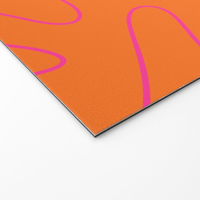 Squiggle Abstract Pattern Orange and Hot Pink Welcome Mat Gallery Image 2