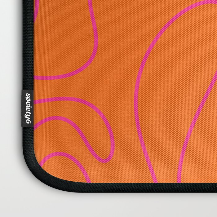 Squiggle Abstract Pattern Orange and Hot Pink Laptop Sleeve Gallery Image 3
