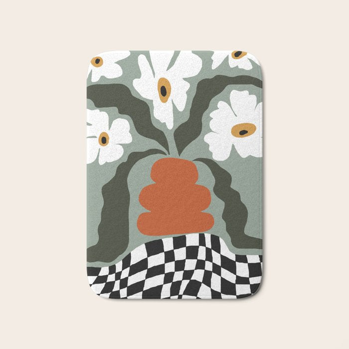 Happy fall floral pottery  Bath Mat Gallery Image 1