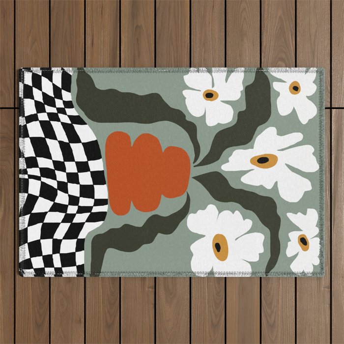 Happy fall floral pottery  Outdoor Rug Gallery Image 1