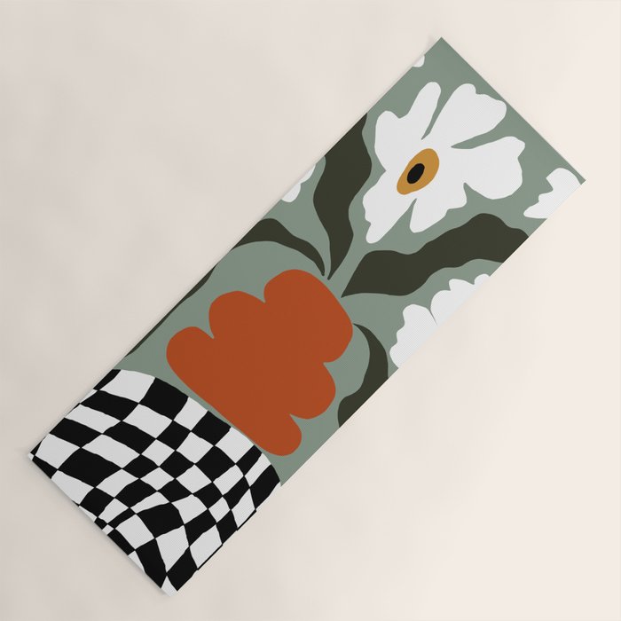 Happy fall floral pottery  Yoga Mat Gallery Image 1