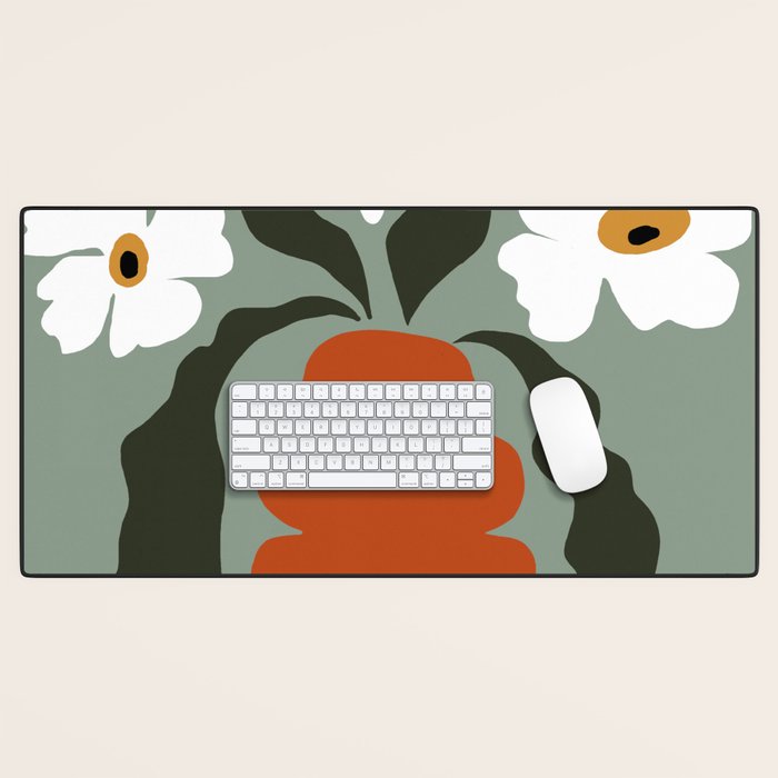 Happy fall floral pottery  Desk Mat Gallery Image 1
