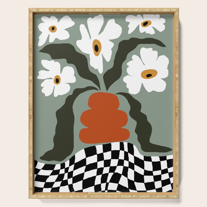 Happy fall floral pottery  Serving Tray Gallery Image 1