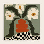 Happy fall floral pottery  Wood Wall Art Gallery Image 1