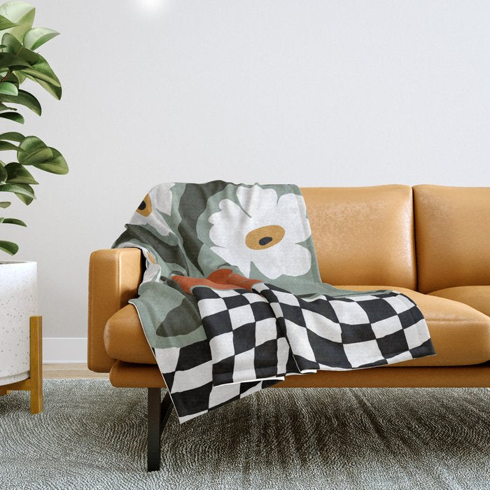 Happy fall floral pottery  Throw Blanket Gallery Image 1