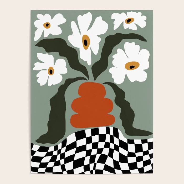 Happy fall floral pottery  Poster Gallery Image 1