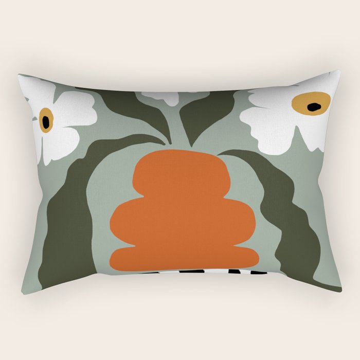 Happy fall floral pottery  Rectangular Pillow Gallery Image 2