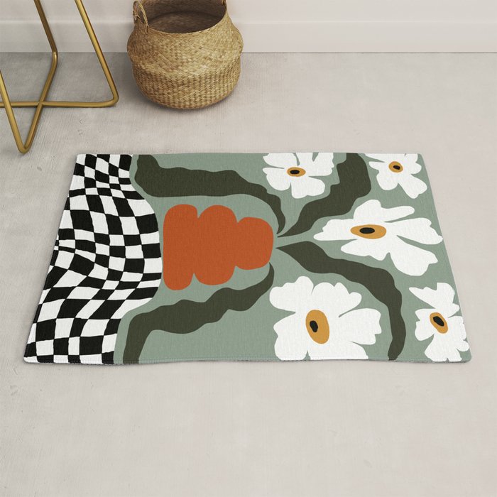 Happy fall floral pottery  Rug Gallery Image 1