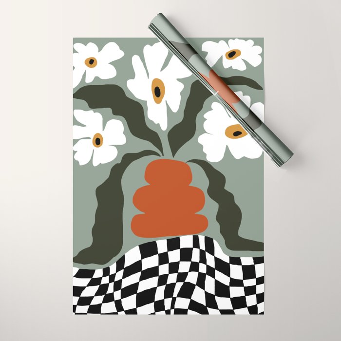 Happy fall floral pottery  Wrapping Paper Gallery Image 1