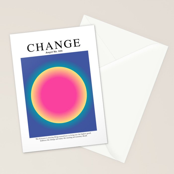 Gradient Angel Numbers: Angel Number 555 - Change Stationery Card Gallery Image 2