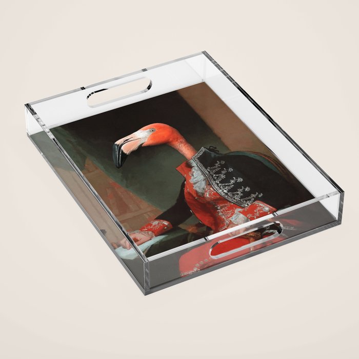 Flamingo del Flamenco Acrylic Tray Gallery Image 1