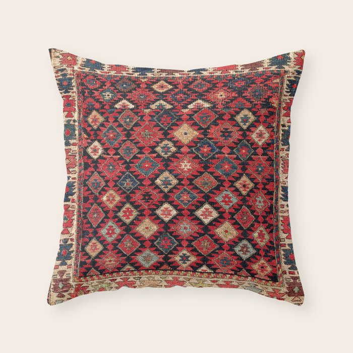 Shahsavan Azerbaijan Northwest Persian Bag Face Print Throw Pillow Gallery Image 1