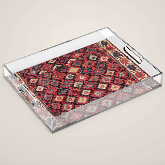 Shahsavan Azerbaijan Northwest Persian Bag Face Print Acrylic Tray Gallery Image 1