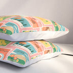 Vintage world travel postage stamp sticker pattern Pillow Sham Gallery Image 3