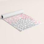 Festive, Floral Prints, Pink, Gray, White Yoga Mat Gallery Image 2