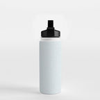 linen textured stripes - dusty blue Water Bottle Gallery Image 2