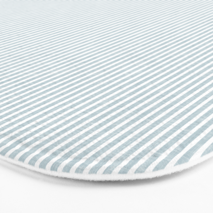 linen textured stripes - dusty blue Bath Mat Gallery Image 3