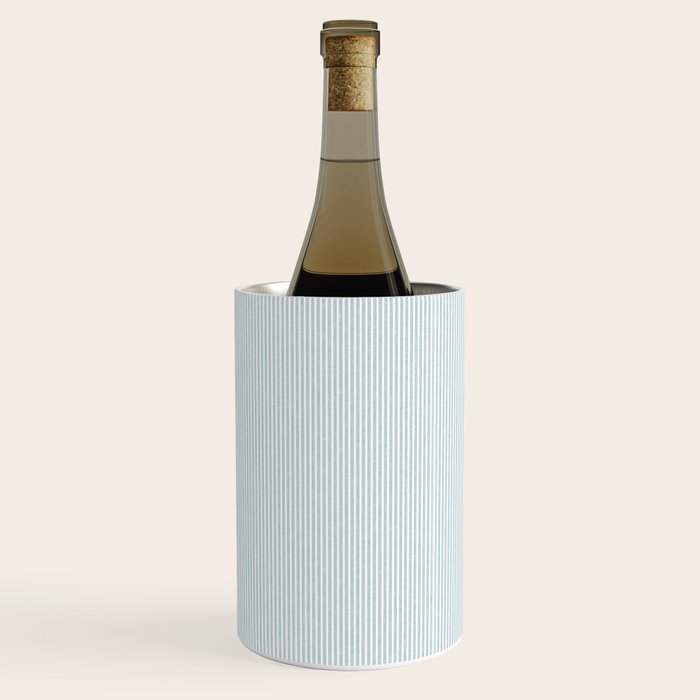 linen textured stripes - dusty blue Wine Chiller Gallery Image 3