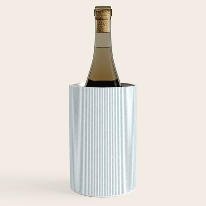 linen textured stripes - dusty blue Wine Chiller Gallery Image 2