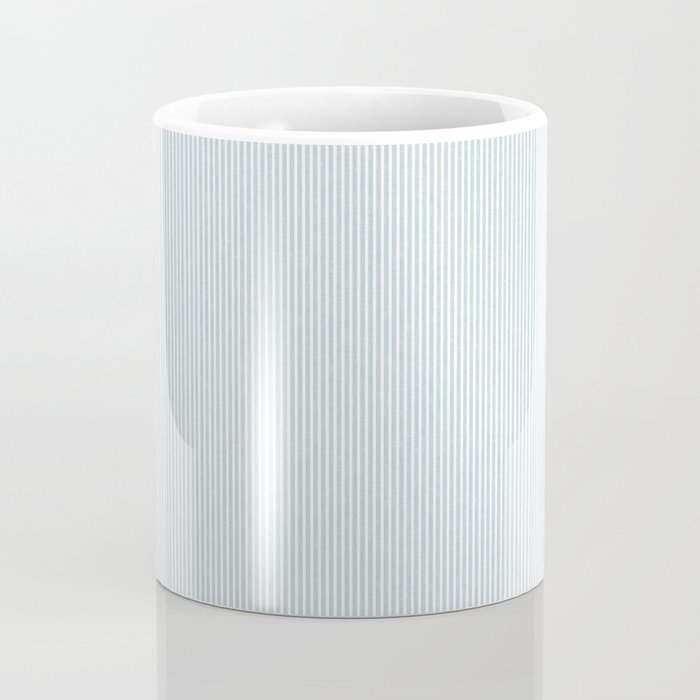 linen textured stripes - dusty blue Coffee Mug Gallery Image 4