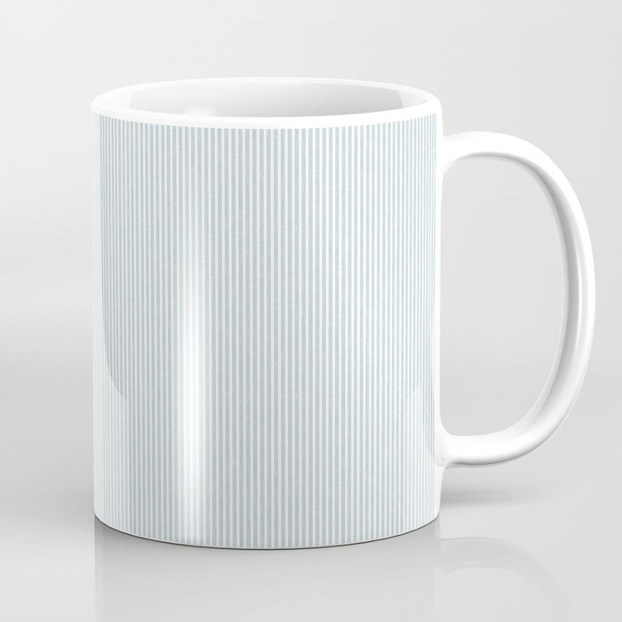 linen textured stripes - dusty blue Coffee Mug Gallery Image 1