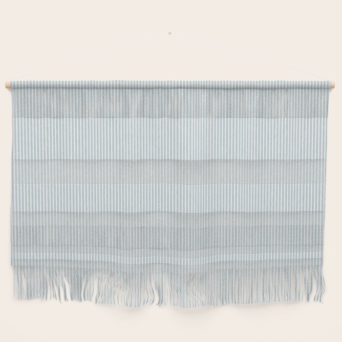 linen textured stripes - dusty blue Wall Hanging Gallery Image 1
