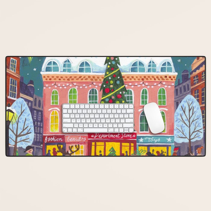 City with fireworks Desk Mat Gallery Image 1